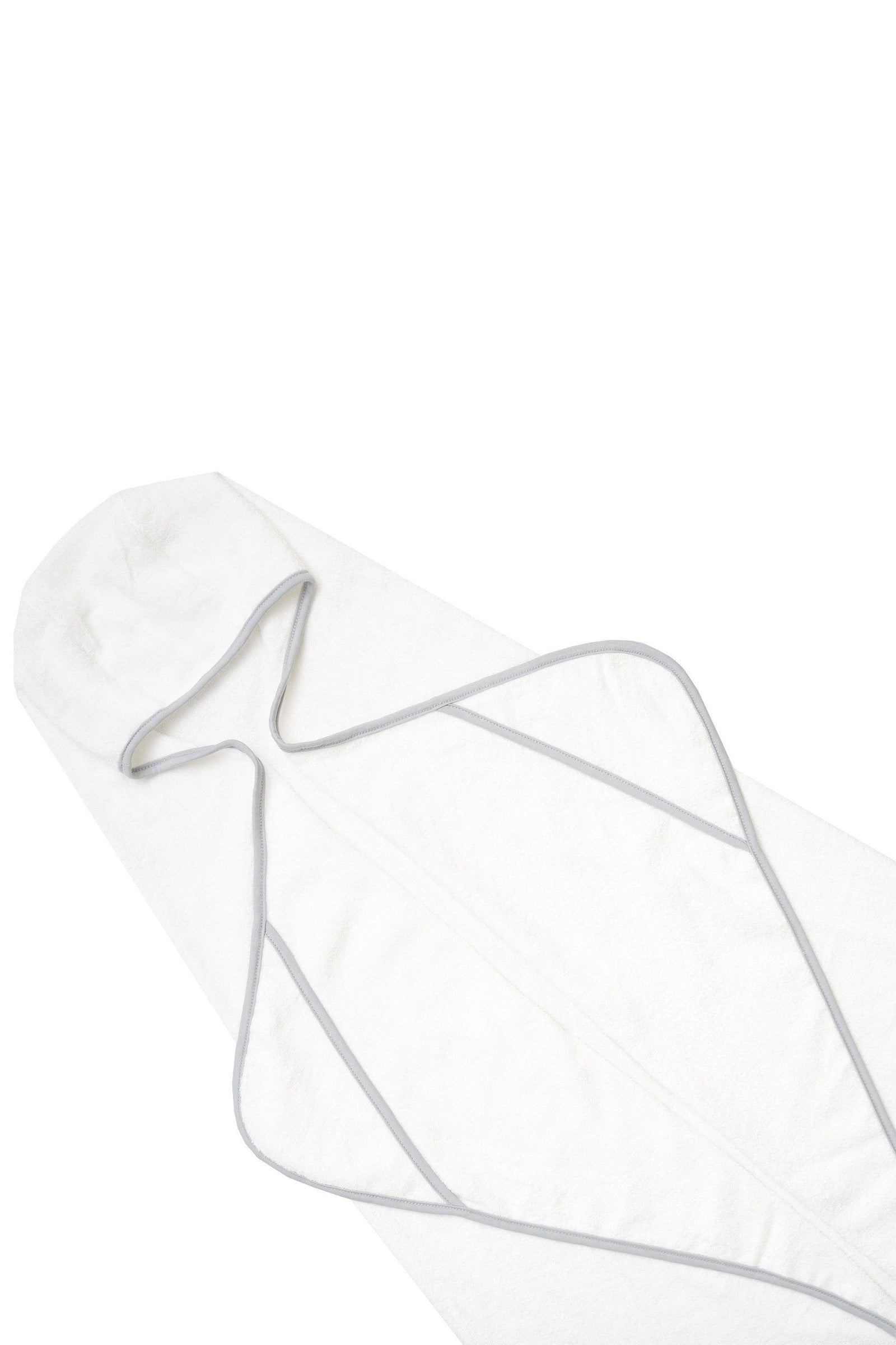 Toddler Hooded Bath Towel in Cloud with Storm Trim - Image 3