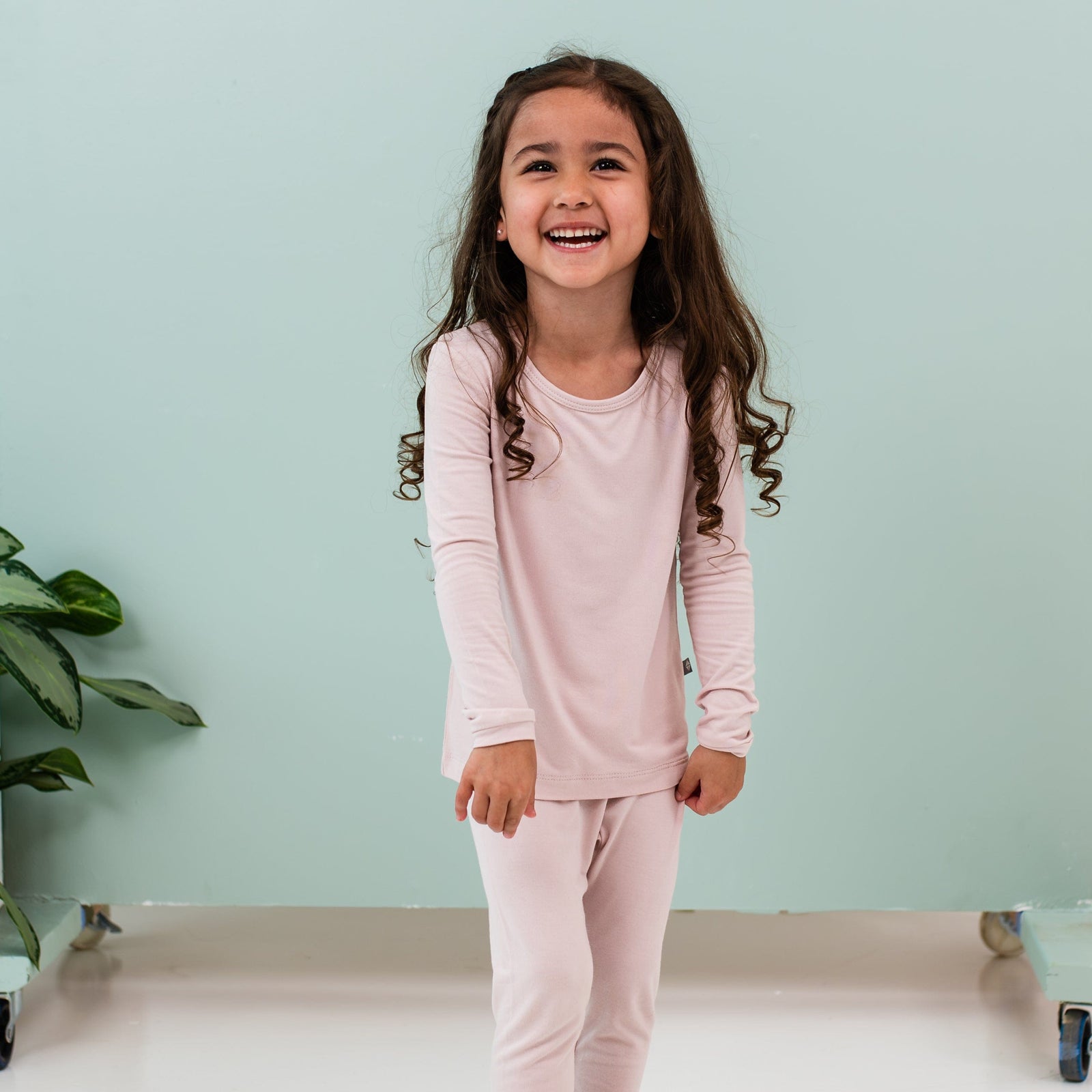 Long Sleeve Pajamas in Blush - Image 3