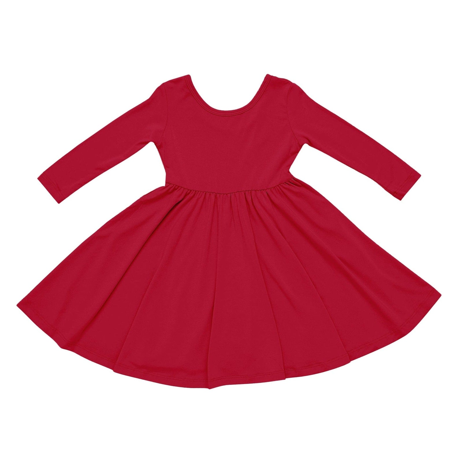 Long Sleeve Twirl Dress in Cardinal - Image 2