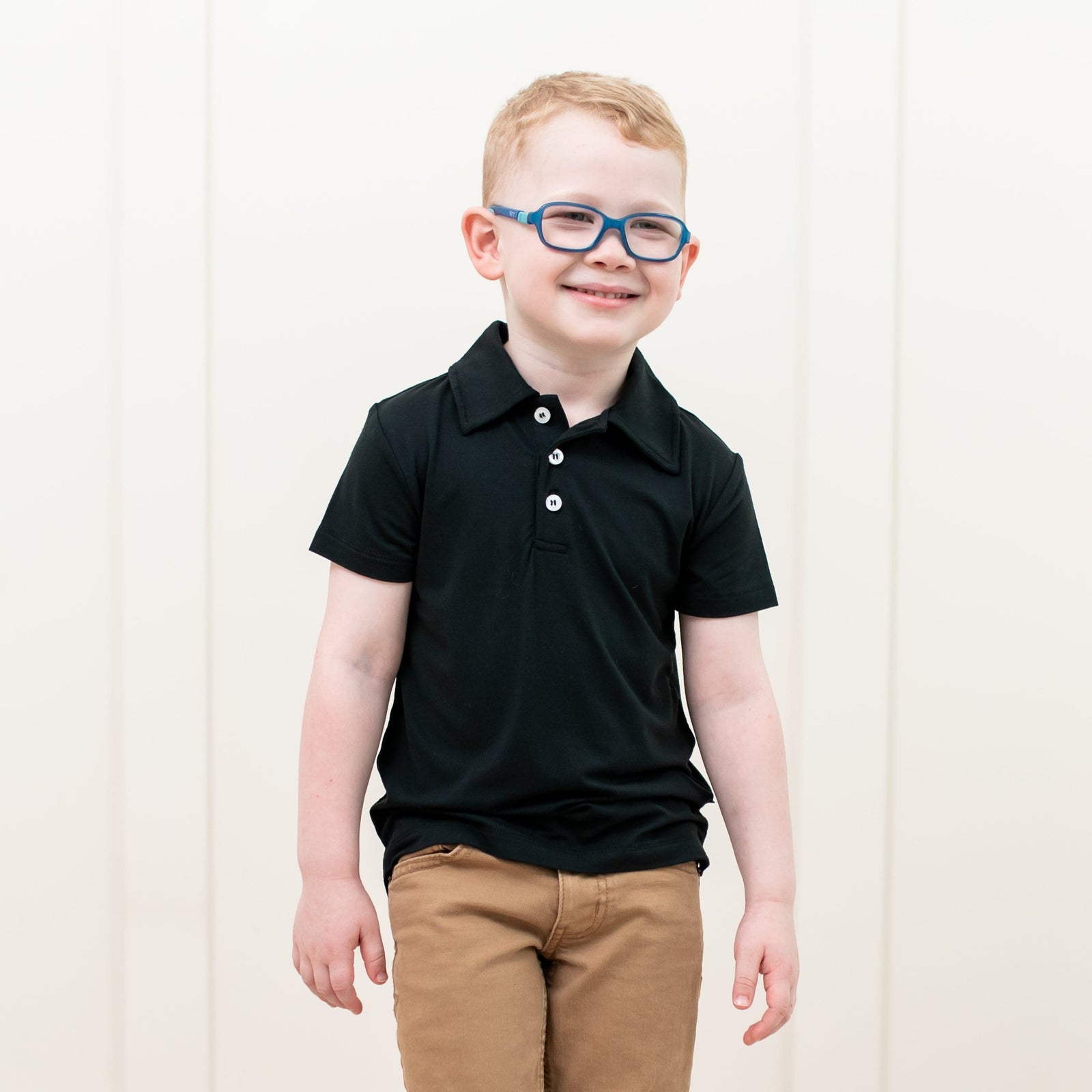 Toddler Short Sleeve Polo in Midnight - Image 3