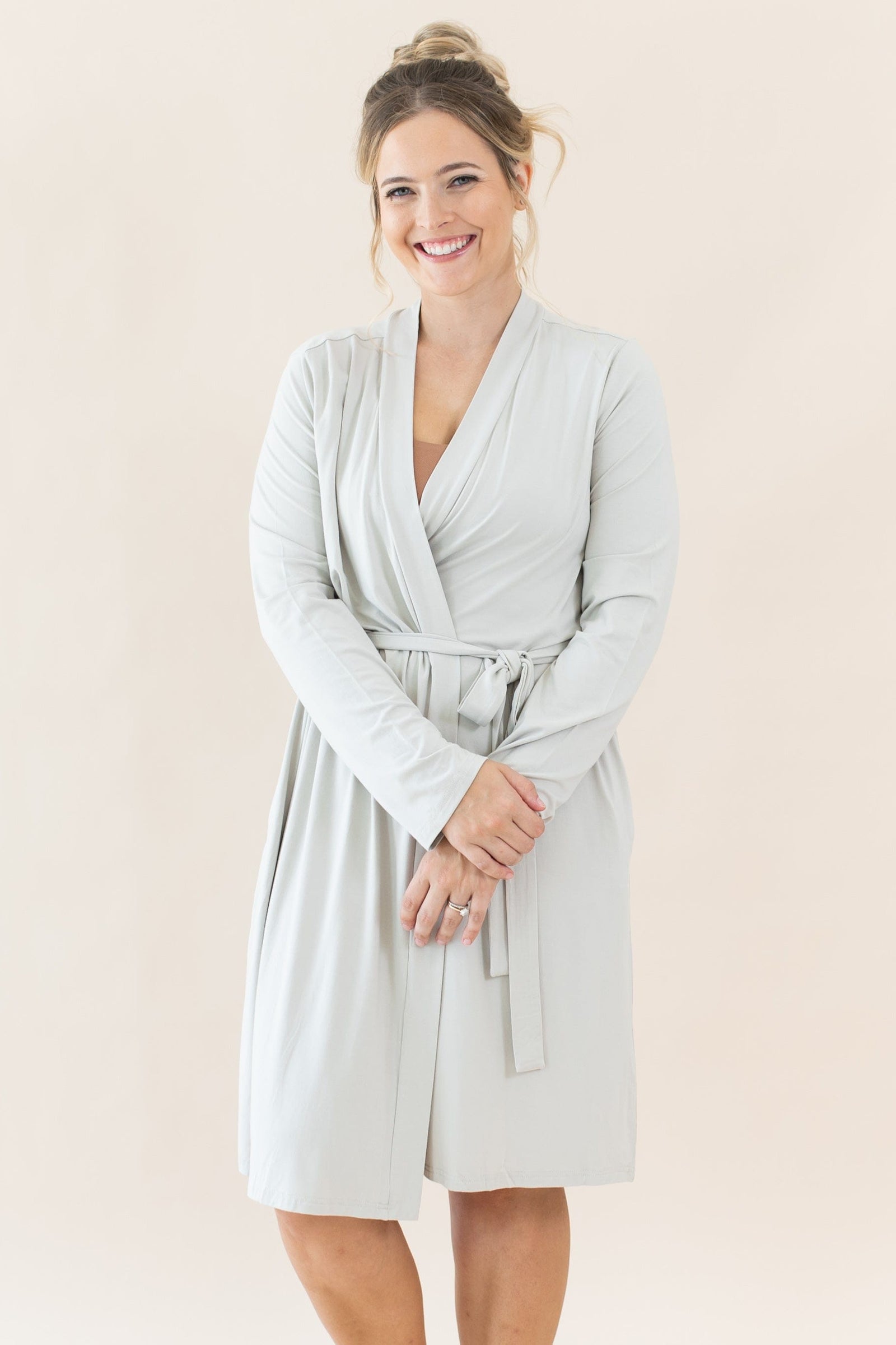 Women’s Lounge Robe in Oat - Image 5