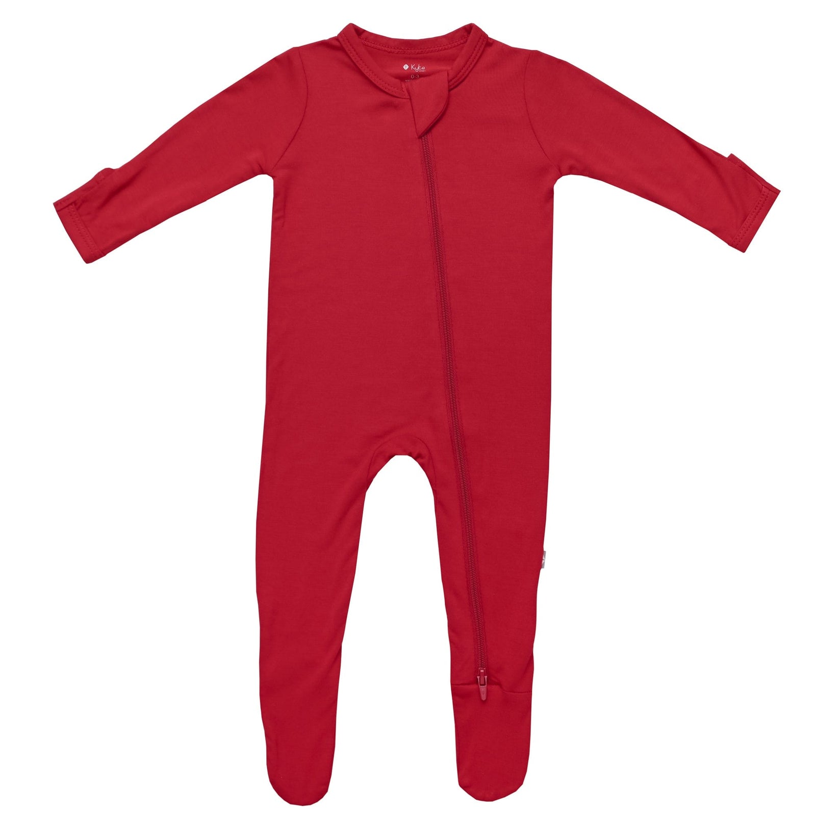 Zippered Footie in Cardinal - Image 2