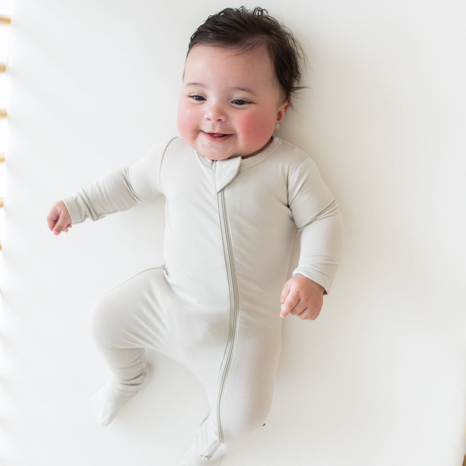 Zippered Footie in Oat - Image 3