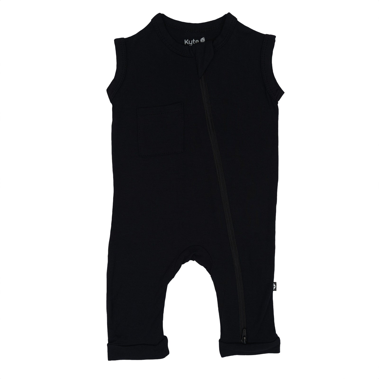 Zippered Sleeveless Romper in Midnight - Image 2
