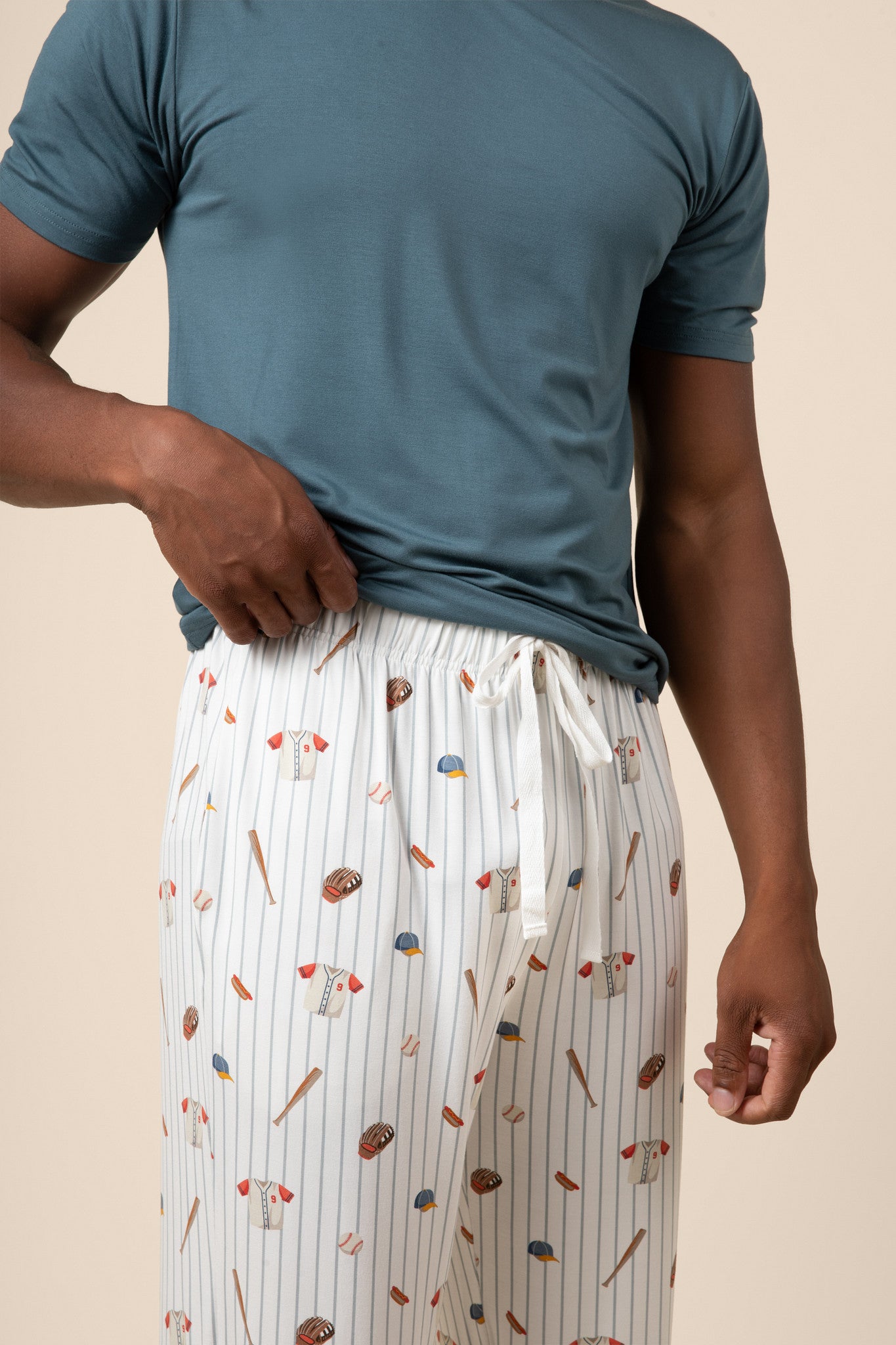 Men's Short Sleeve & Pant PJ Set in Home Run - Image 3